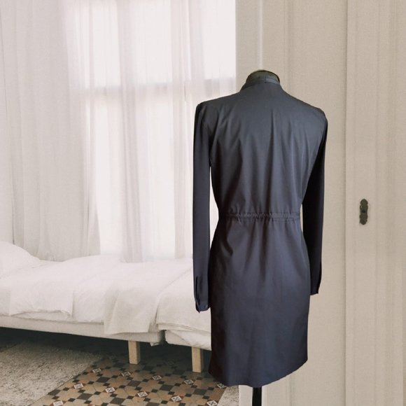 EUC Elie Tahari Navy Blue Dress Coat Cotton Blend Utility Jacket, Size 4 - Picture 3 of 6